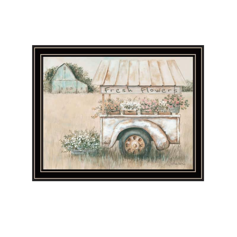 TrendyDecor4U "Fresh Flowers For Sale" Framed Print Wall Art - Multi