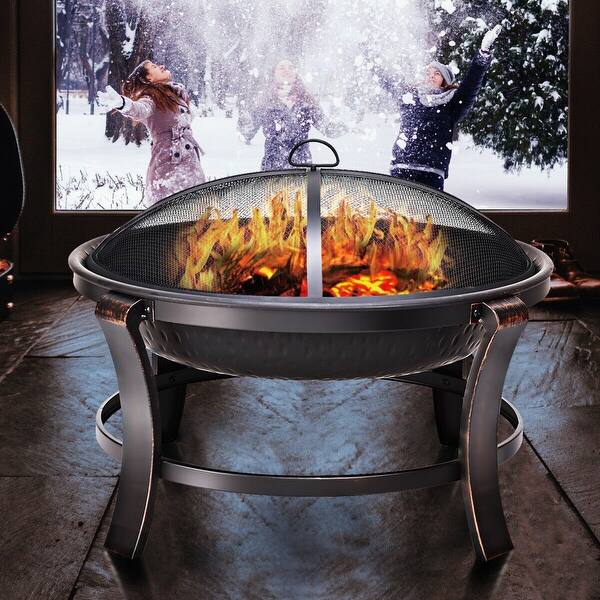 Shop Costway 30 Outdoor Fire Pit Bbq Portable Camping Firepit