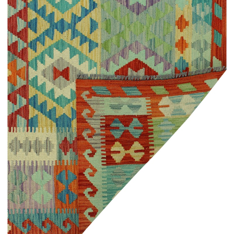 Hand-Woven Sangat Kilim Binnaz Rust/Ivory Rug - 8'5" x 11'5"