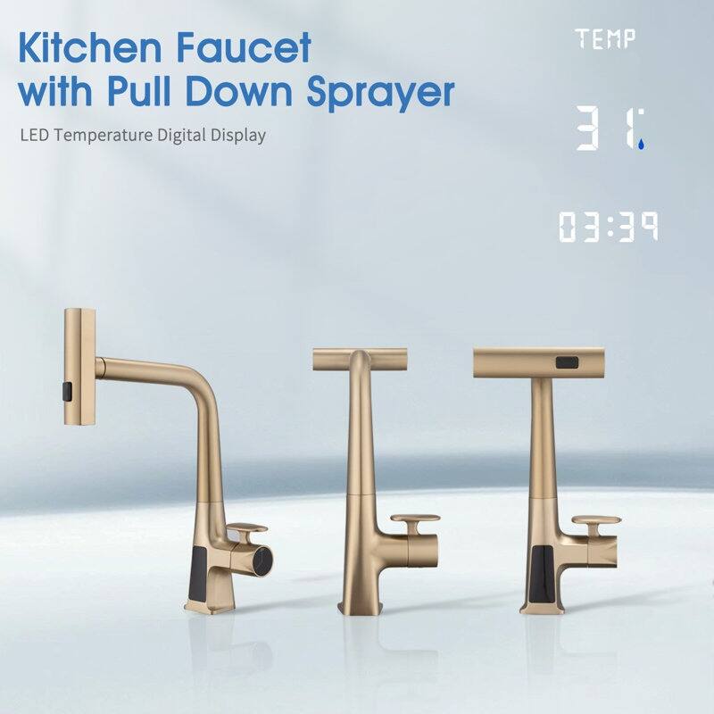 Matte Black Smart Temp 3 Mode Faucet with Pull Down Sprayer​