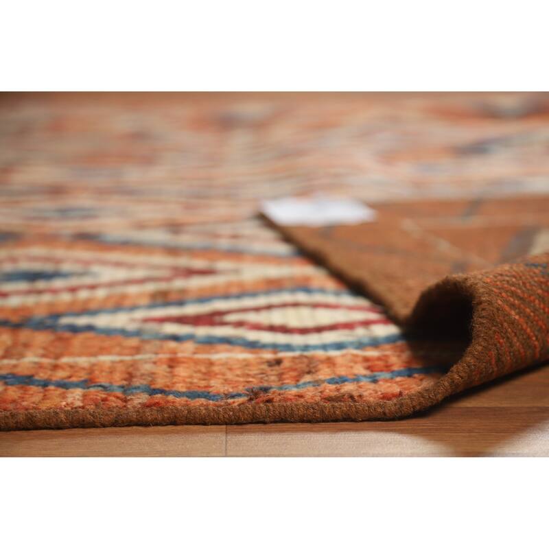Moroccan Oriental Area Rug Hand-Knotted Orange Wool Carpet - 8'4" x 10'0"