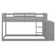 preview thumbnail 12 of 13, Twin Over Twin Low Bunk Bed with Storage, Wood Floor Bunk Beds w/4 Drawers & 3 Shelves, for Kids, Girls Boys, Teens, Adults,Grey