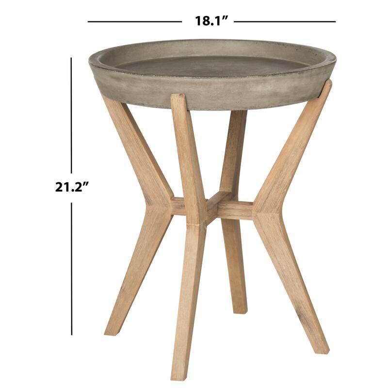 SAFAVIEH Celeste Indoor/ Outdoor End Table (Dark Grey) - 18.1" x 18.1" x 21.2"