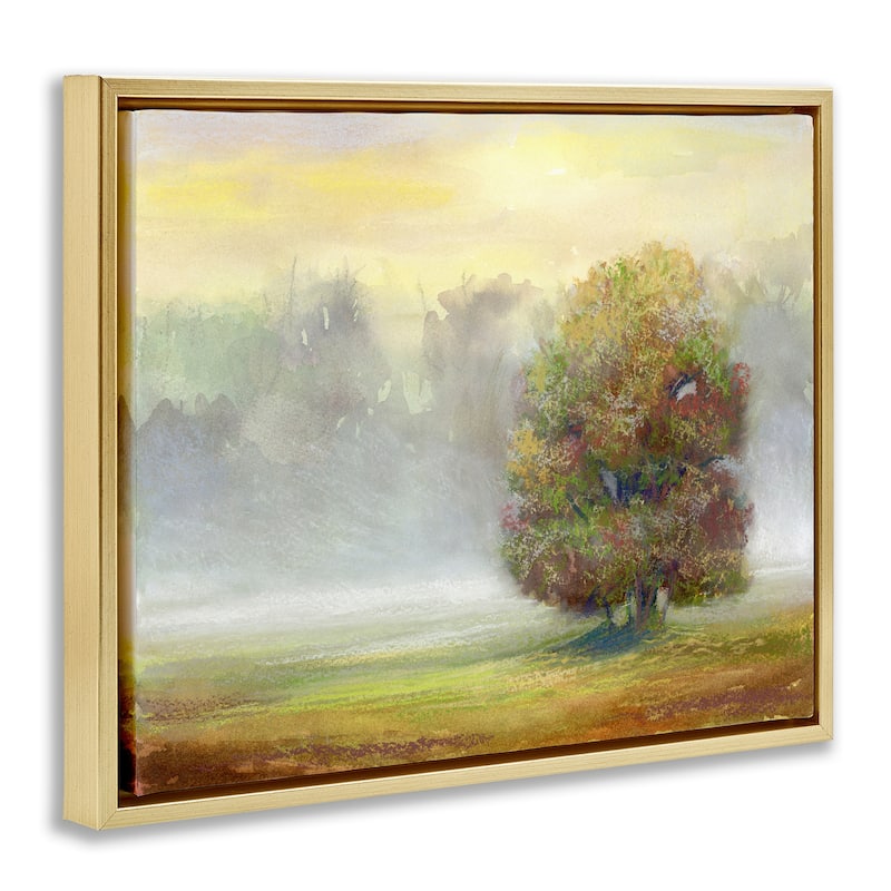 Stupell Dry Brush Tree in Nature Framed Floater Canvas Wall Art Design By Ashley Davis