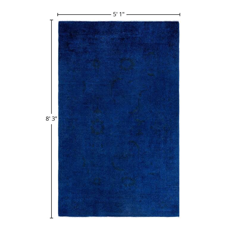Vibrance One-of-a-Kind Hand-Knotted Area Rug - Blue, 5' 1" x 8' 3" - 5' 1" x 8' 3"