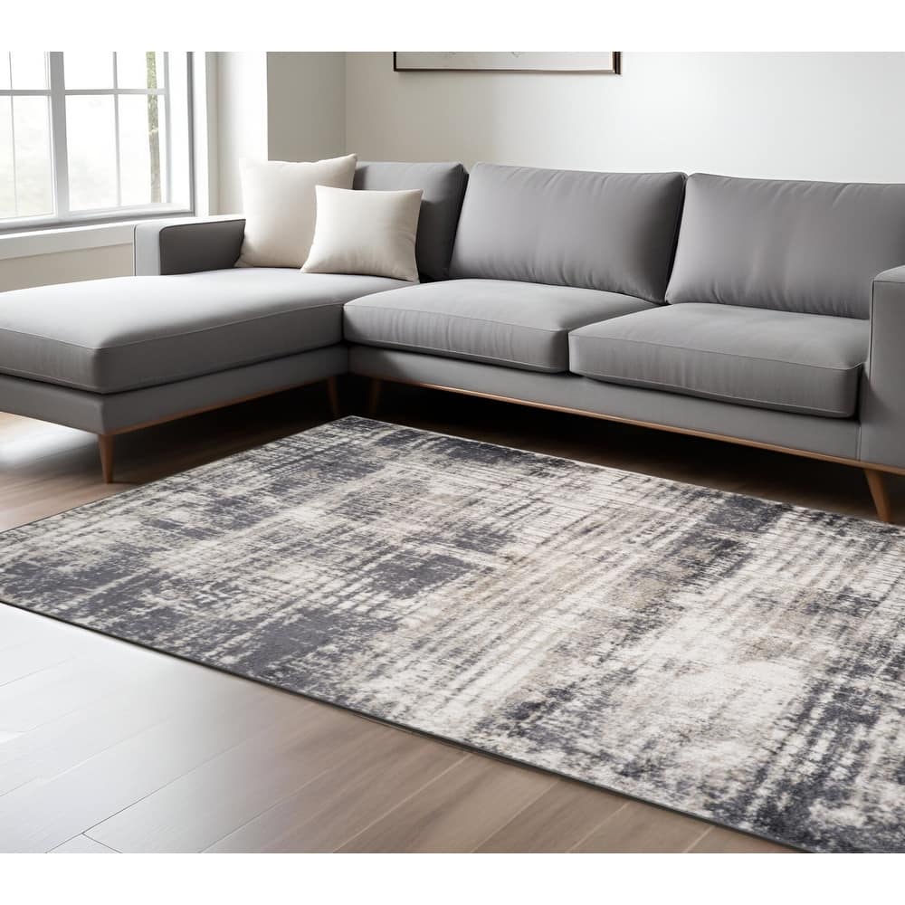 HomeRoots Abstract Modern Rectangle Area Rug