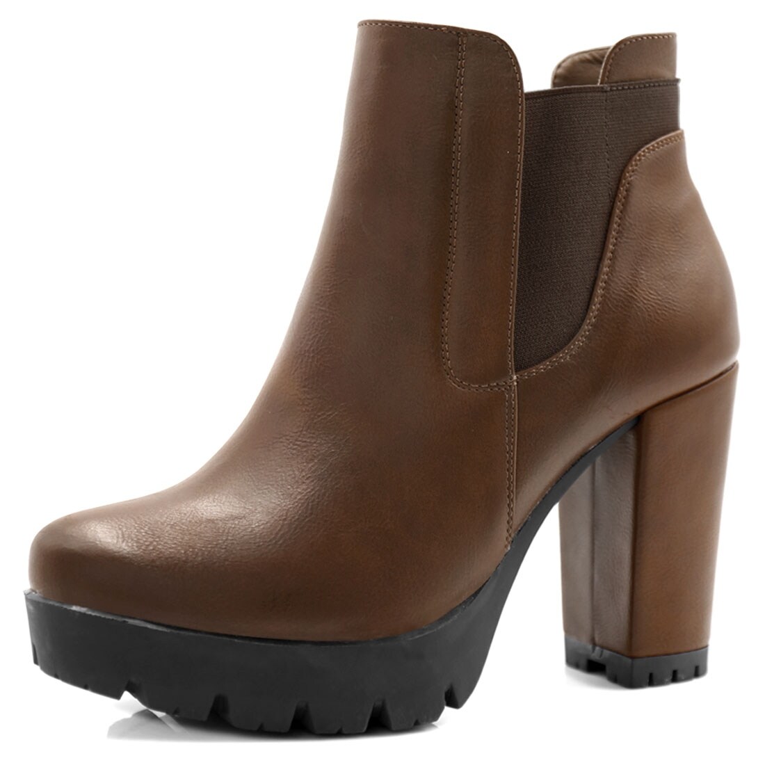 Shop Women Chunky High Heel Platform Zipper Chelsea Boots Overstock 29001845