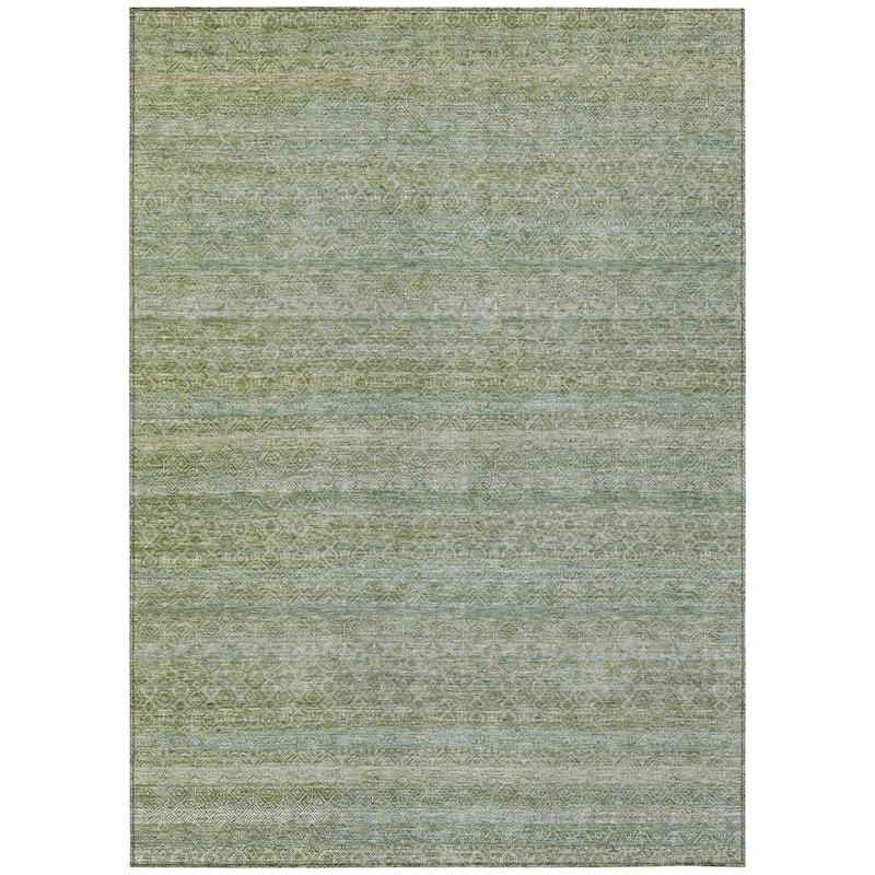 HomeRoots Striped Transitional Rectangle Outdoor Rug