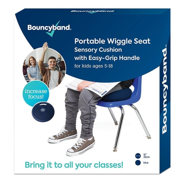 slide 2 of 5, Portable Wiggle Seat Sensory Cushion, Blue