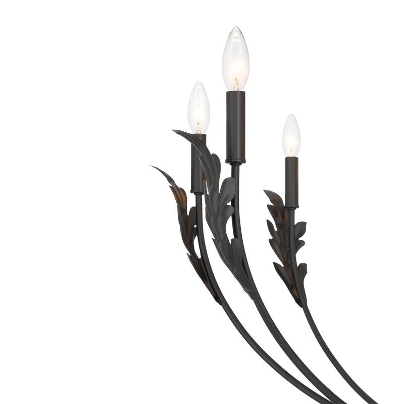 Acroma Black Vintage Leaf Pattern Pendant Light Ideal for Living Room Lighting