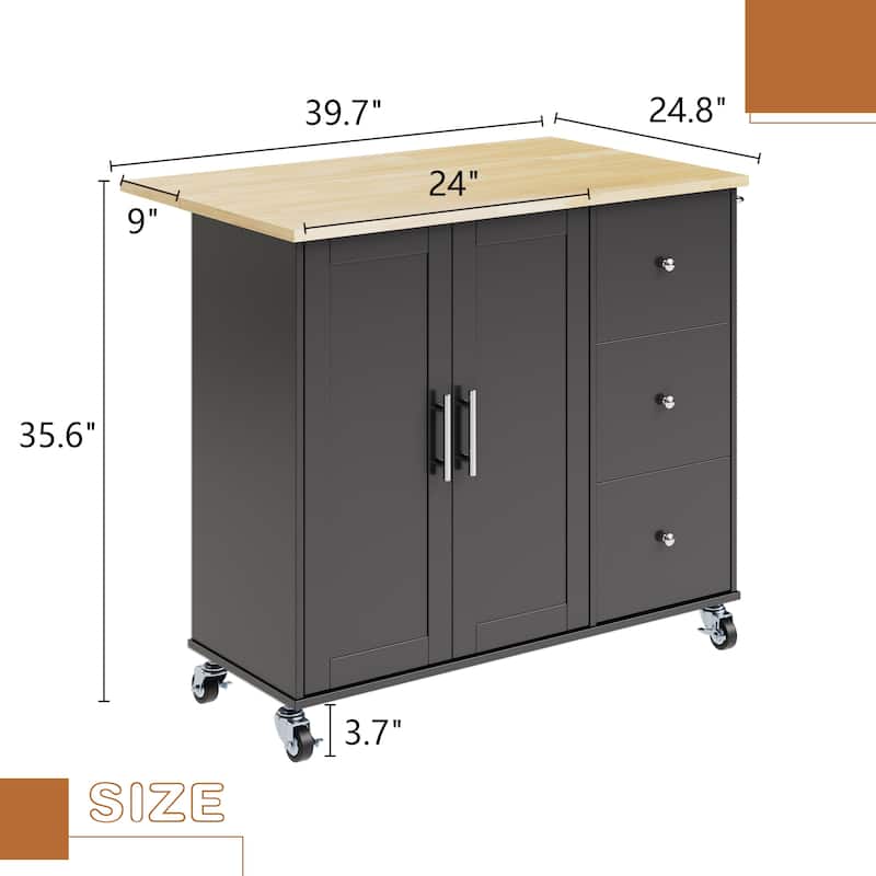 Futzca Storage Kitchen Island Cart - N/A