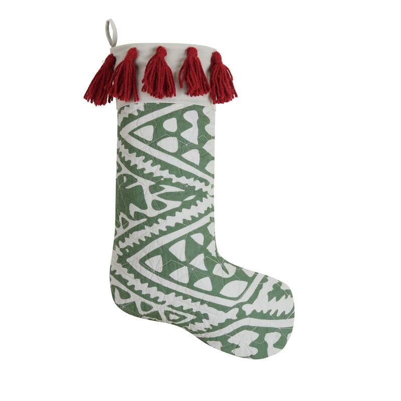 JUNGALOW by Justina Blakeney Aisha Quilted Stocking with Tassels