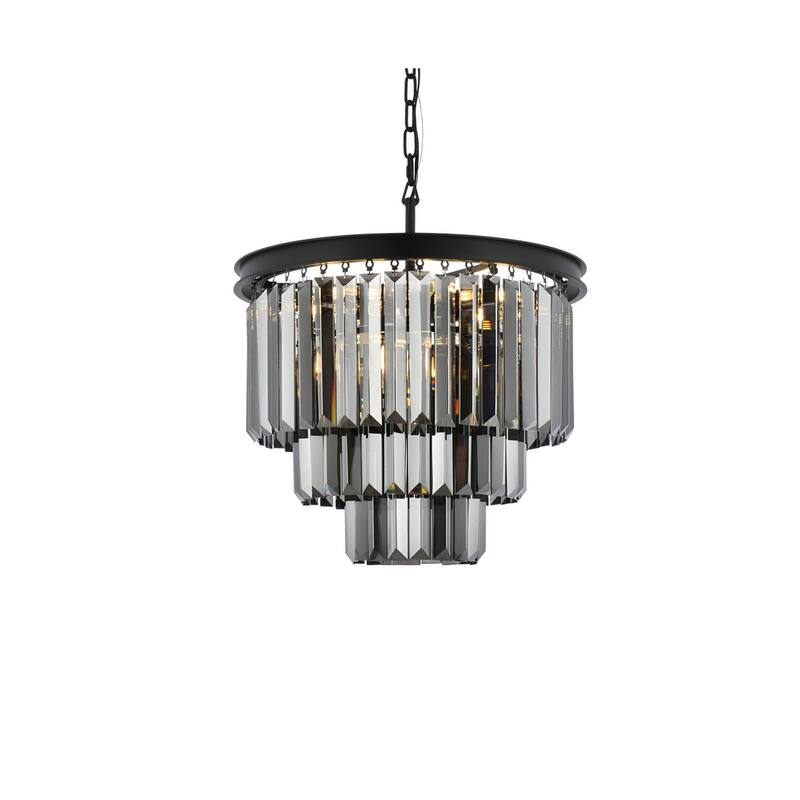Royce Edge 9-Light Matte Black Chandelier