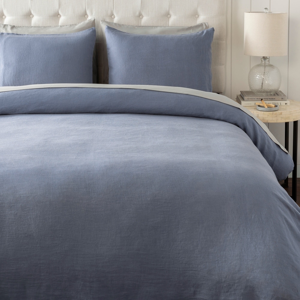 Livabliss Suzzy Solid Linen Duvet Cover Set