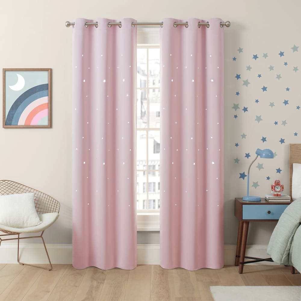 Eclipse Shooting Star Kids Room Darkening Curtain Panel Pair