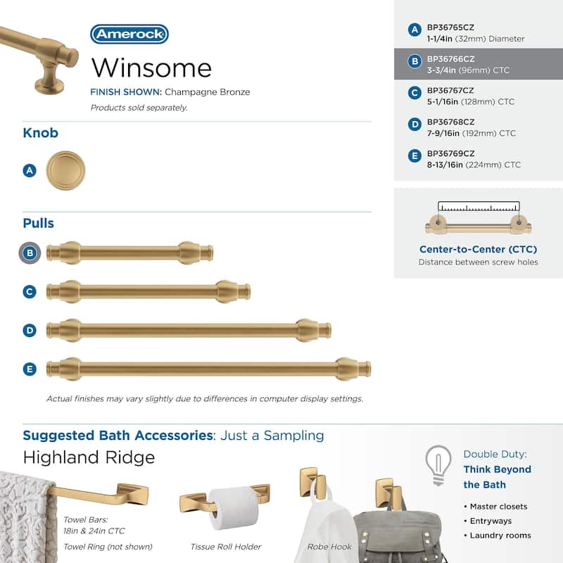 Amerock Winsome Kitchen Cabinet Pull