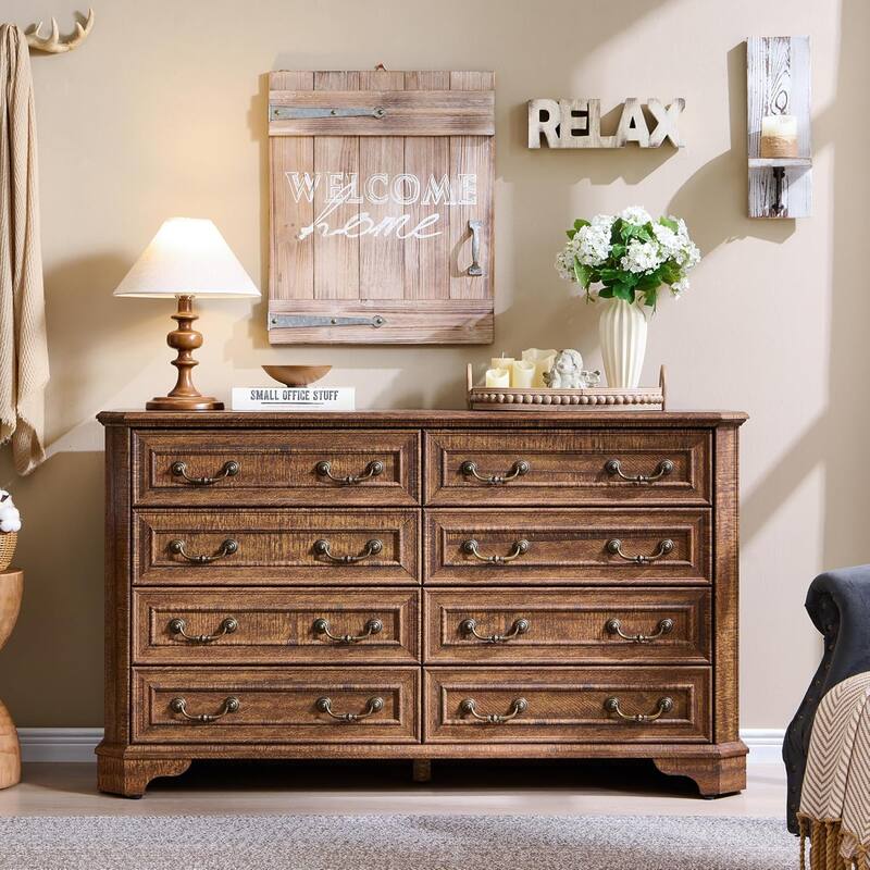 Farmhouse Drawers Dresser, Wood Chest of Drawers, Dressers Organizer
