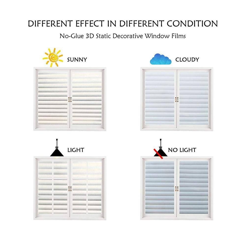 DCP No Glue Self Static Removable Frosted Glass Privacy Window Film Blinds 17.7 78.8