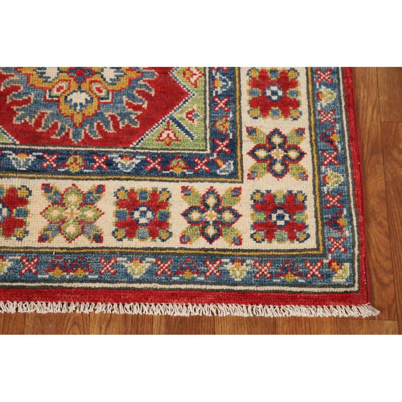 Geometric Kazak Foyer Rug Handmade Traditional Wool Carpet - 2'8"x 4'0"