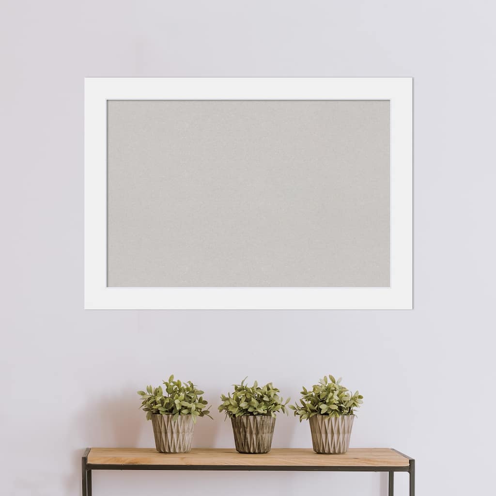 Corvino Wood Framed Grey Corkboard Bulletin Board