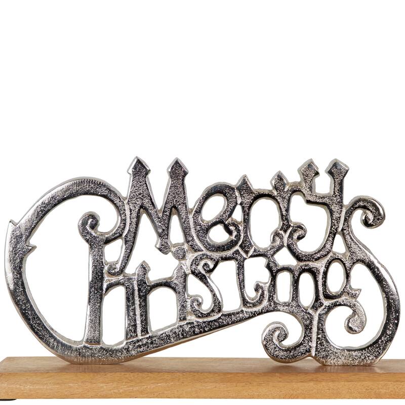"Merry Christmas" Metal Sign Votive Candle Holder -15.5"