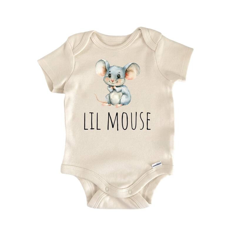Lil Mouse - Baby Boy Girl Clothes Infant Bodysuit Funny Cute Newborn - Blue - 0-3M