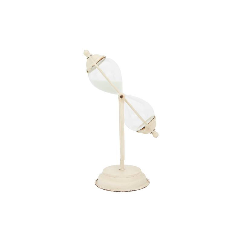 Decorative Metal Hourglass with White Sand