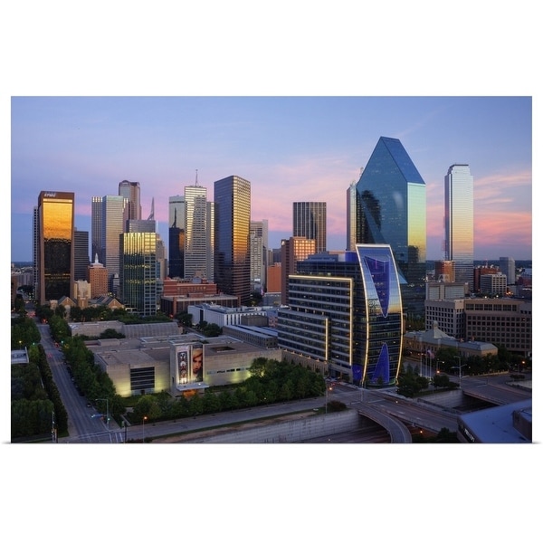 "Dallas skyline at dusk, Texas" Poster Print