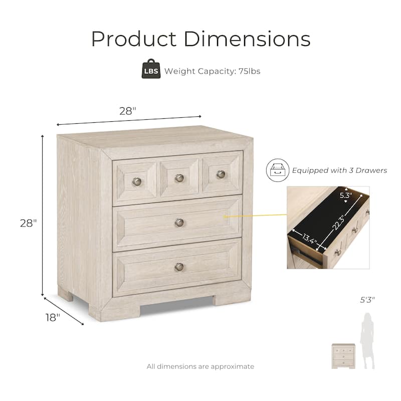 Furniture of America Durem Modern Classic Wood 2-Drawer Nightstand with USB Ports (Set of 2)