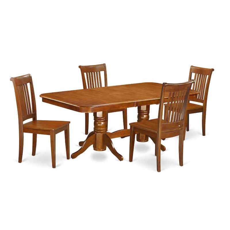 Retro Dining Room Set - Renaissance Style Table & Chairs - Solid Wood Extension Table