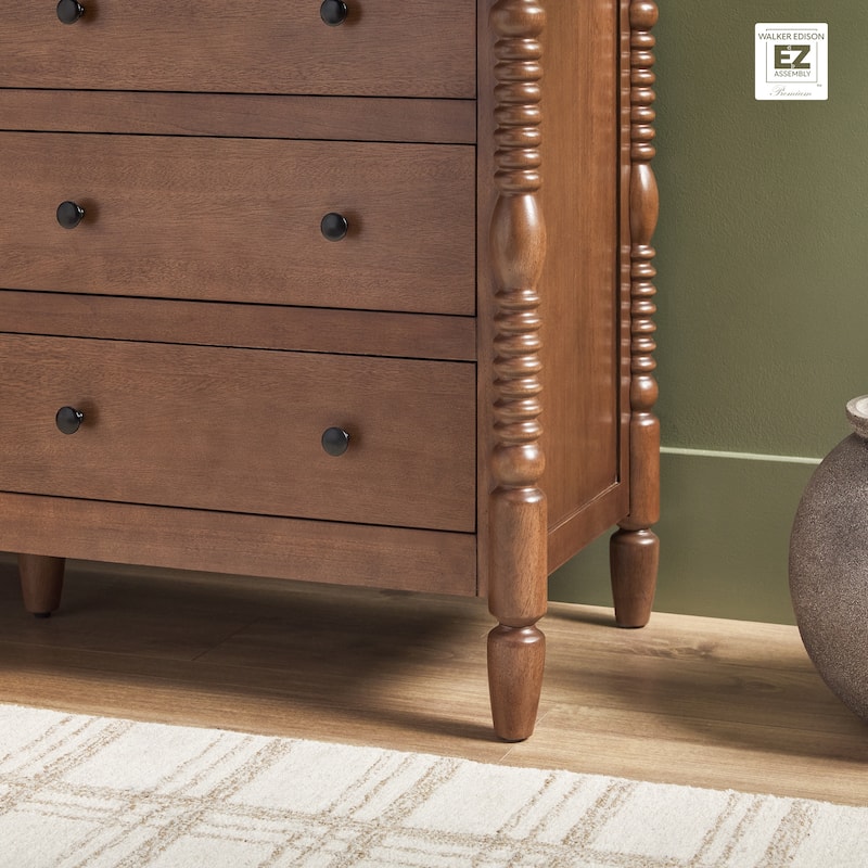 Walker Edison Easy Assembly 6-Drawer Dresser with Wood-Turning Details