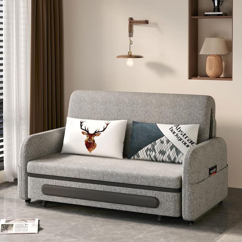 4 in 1 Convertible Sofa Bed with Hidden Storage Modern Sleeper Chair for Small Spaces, Dorms, and Home Offices
