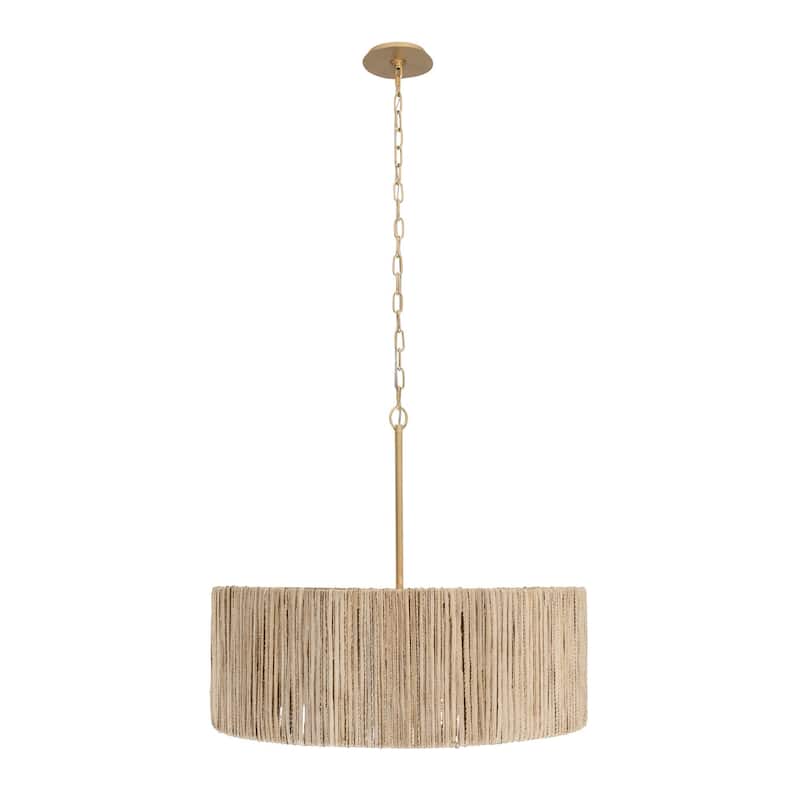 Smithsonian Jacob's Ladder 6-Light 28" Diameter Pendant with Handwoven Shade - N/A
