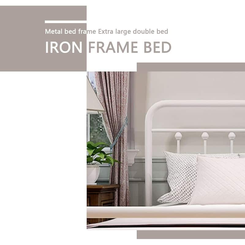 Goutwel Metal Bed Frame Victorian Vintage Style Headboard and Footboard