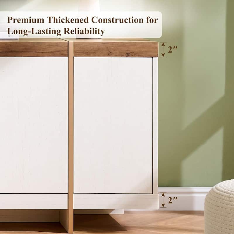 Modern 70" TV Stand, Entertainment Center, Handle-Free Hidden Design