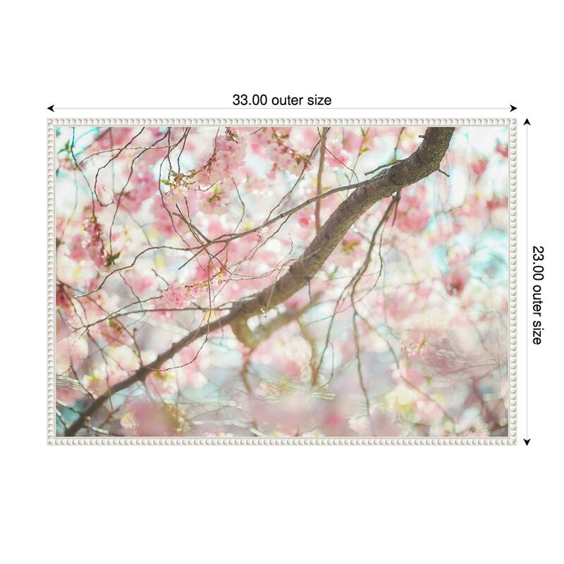 Branch Blossoms by Carrie Ann Grippo-pike Framed Canvas Wall Art Print - 33 x 23 in