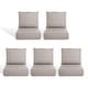 preview thumbnail 74 of 103, Pocassy 22"x24"x6" Thick Cushions Pillows Indoor & Outdoor Cushion 5 Set Seat & Back Cushion - Beige Cushion