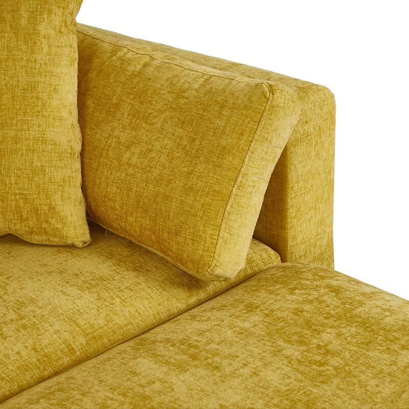 Chenille Modular Sectional Sofa with Right-Arm Chaise & Middle Seat