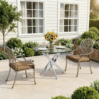 Modern Round Tempered Glass Table with Iron Base - Bed Bath & Beyond ...