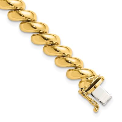 14k Yellow Gold 8mm San Marco Bracelet, 7"