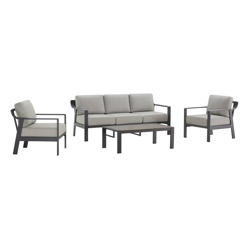 Spruce & Spring Outdoor Patio Furniture Set Aluminum Sofa Accent Chair