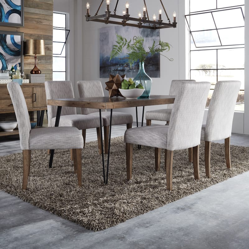 Horizons Rustic Caramel 7 Piece Rectangular Table Set - Brown