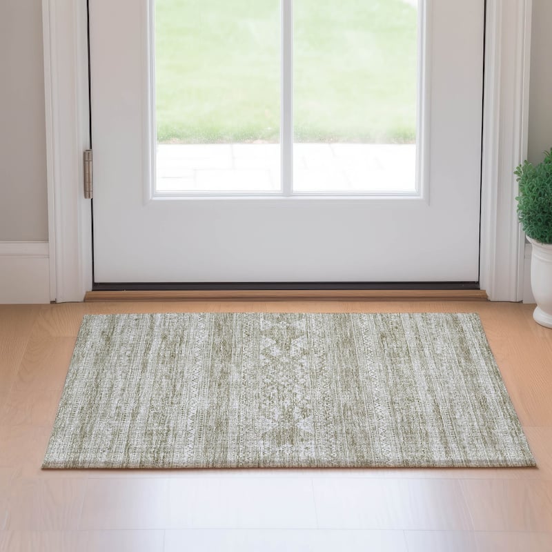 Premium Washable Super Soft Boho Stripe Mayfield Rug - Khaki - 1' 8" x 2' 6" - Rectangle