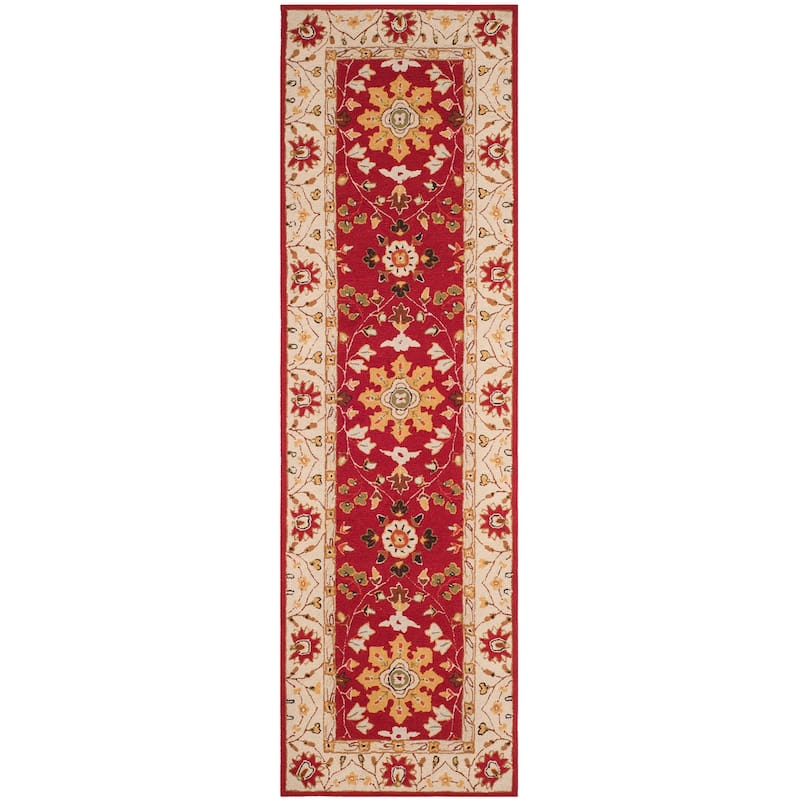 SAFAVIEH, Handmade Easy Care Mariola Oriental Rug - 2'6" x 8' Runner - Red/Ivory