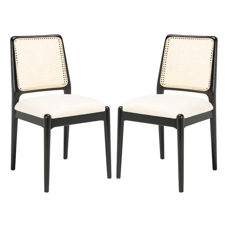 SAFAVIEH Reinhardt Rattan Cushion Dining Chair (Set of 2) - 19" W x 17.5" L x 32" H
