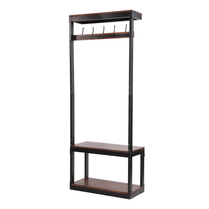 Willards Indoor Mango Wood Handcrafted Coat Rack with Bench by Christopher Knight Home