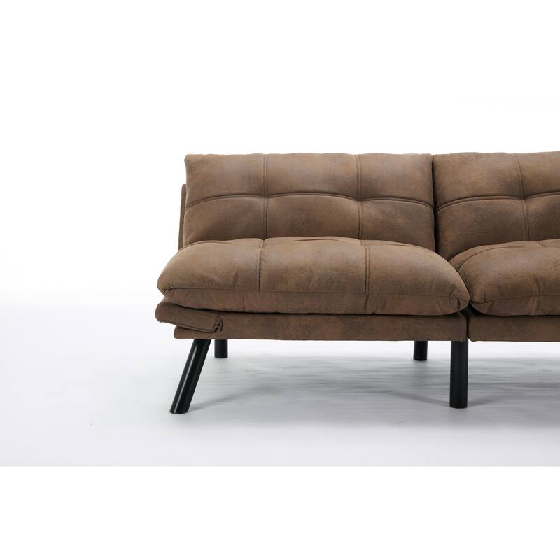 Modern 2-Seater Foldable Sofa Bed with 800 lbs Capacity and Adjustable Backrest