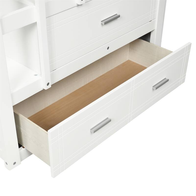 Harper & Bright Designs Bunk Bed with Trundle and Staircase
