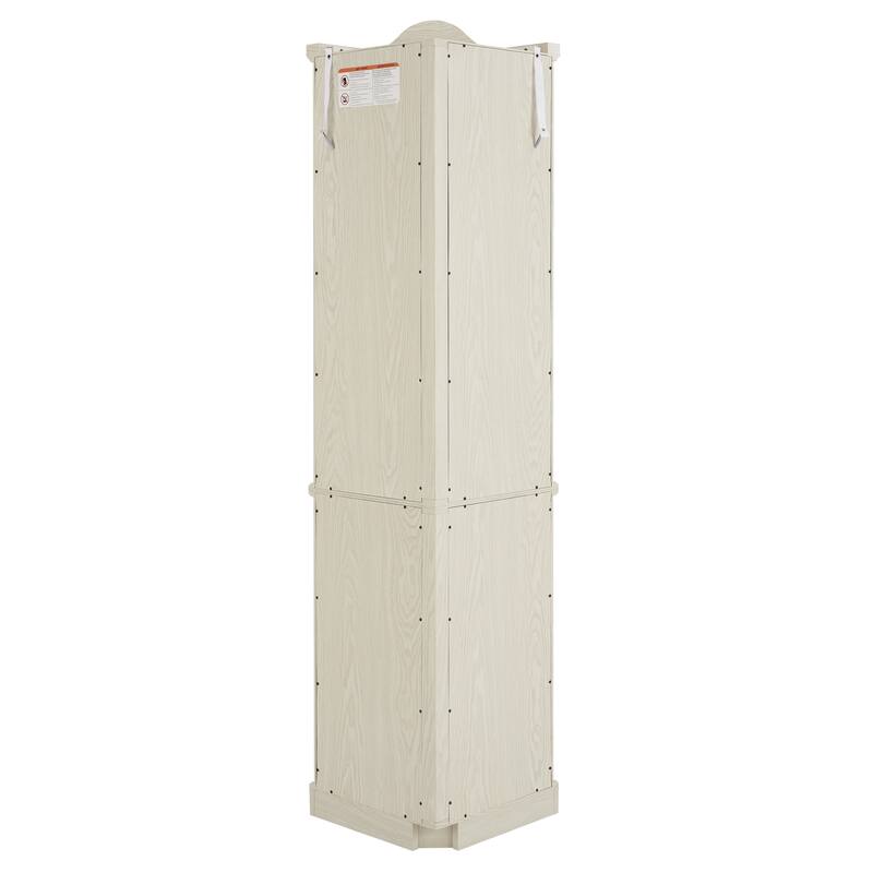 GDFStudio - Storage Corner Curio Cabinet with Lighted Glass Shelves