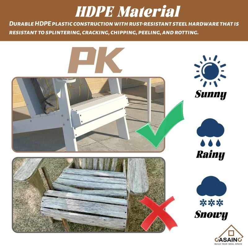34.5 in. 5-Piece Metal Patio Fire Pit Set, Fire Pit Table and Adirondack Chairs with Cup Holder and Umbrella Holder